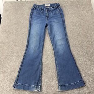 Rock and Roll Denim Trouser Jeans Womens 29x32 Blue High Rise Flare Leg W8H1666